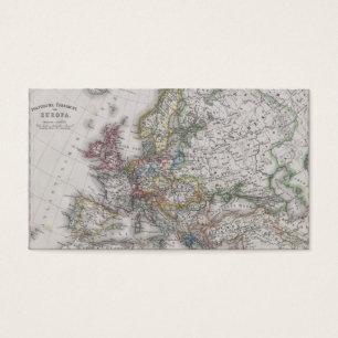 Carte antique de l'Europe circa 1862