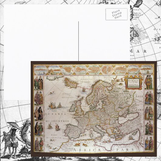 Carte antique de l'Europe par Willem Jansz Blaeu, 