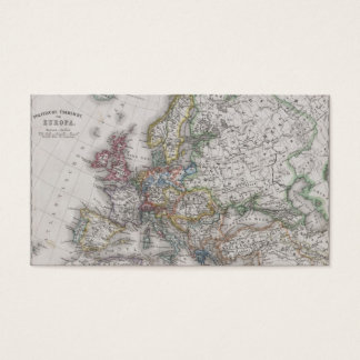 Carte antique de l'Europe vers 1862