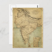 Carte antique de l'Inde au 19ème siècle (Devant / Derrière)