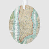 Carte antique de Lower Manhattan et de Central (devant)