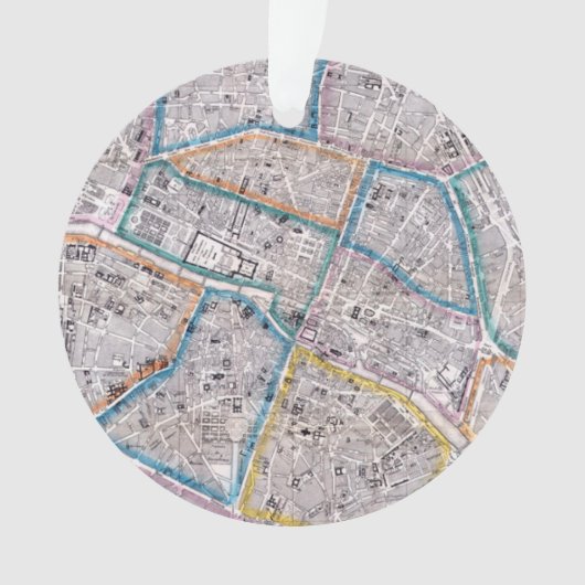 Carte antique de Paris (devant)