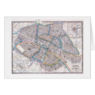 Carte antique de Paris