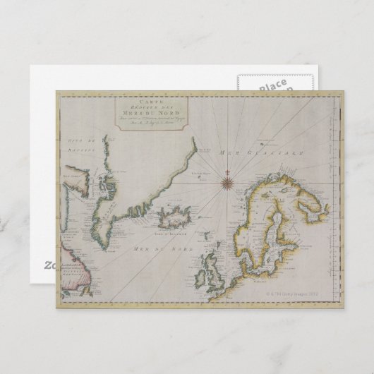 Carte antique de Scandinavie 2 (Devant / Derrière)