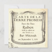 Carte antique d'Israël Bar Miztvah Invitations (Dos)