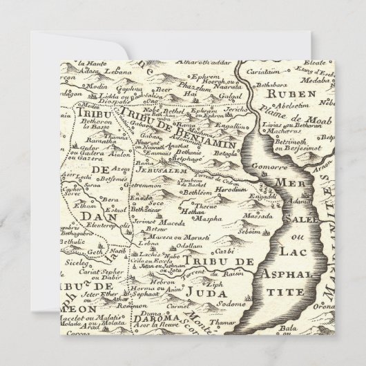 Carte antique d'Israël Bar Miztvah Invitations (Devant)