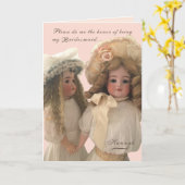 Carte Antique Dolls 'Be My Bridesmaid' Card (Fleur jaune)