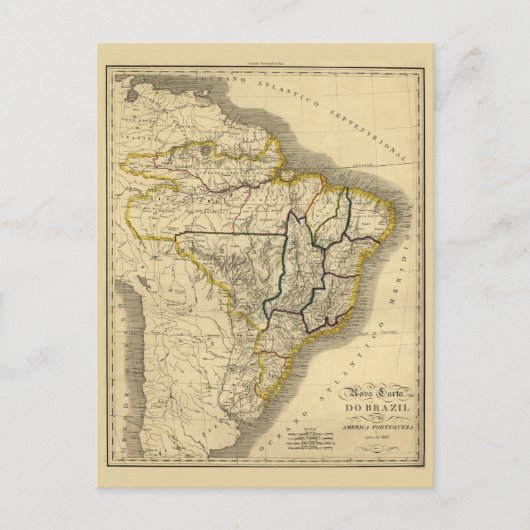 Carte antique du Brésil en 1821 (Devant)