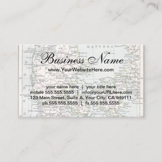 Carte antique du Danemark, Danmark en danois, 1905 (Devant)