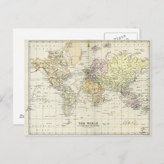 Carte antique du monde (Devant / Derrière)