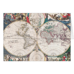 Carte antique du monde de Double-Hémisphère