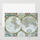 Carte antique du monde du 17e siècle, Frederick De (Devant / Derrière)