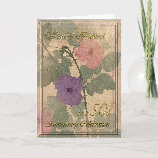 Carte Antique Dusty Rose 50e anniversaire (Devant)