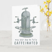 Carte Antique Espresso Machine Café PERSONNALISER IT Drô (Fleur jaune)