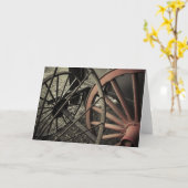 Carte Antique Farm Cart Wheels (Fleur jaune)