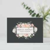 Carte Antique Floral Logo Certificat cadeau (Debout devant)