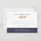 Carte Antique Floral Logo Certificat cadeau (Dos)