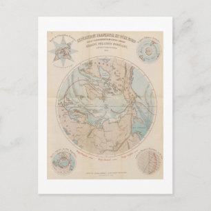 Carte antique française du pôle Nord arctique 1867