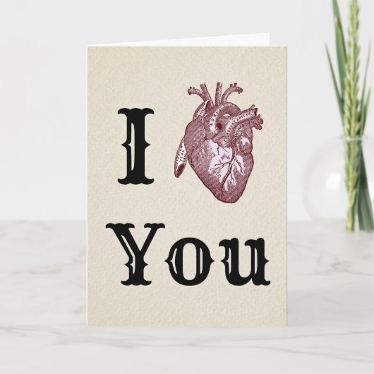 Carte Antique I Heart You (Devant)