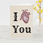Carte Antique I Heart You (Fleur jaune)