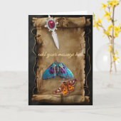 Carte Antique manuscrit gothique (Fleur jaune)