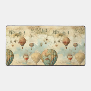 Carte Antique Montgolfière Sépia