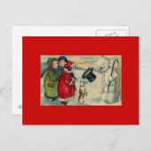 Carte Antique Noël Sur Carte Postale Arrière - pla (Devant / Derrière)