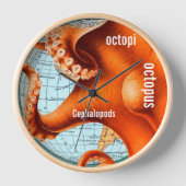 Carte antique Octopus Horloge murale (Recto)