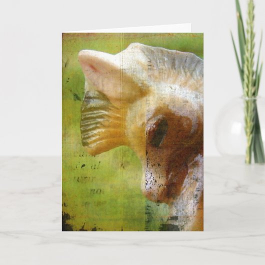 Carte Antique Pony, Grunge (Devant)
