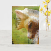 Carte Antique Pony, Grunge (Fleur jaune)