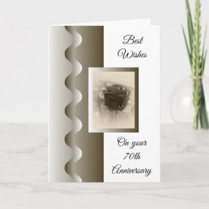 Carte Antique Rose Personnalisé 70e anniversaire Mariage