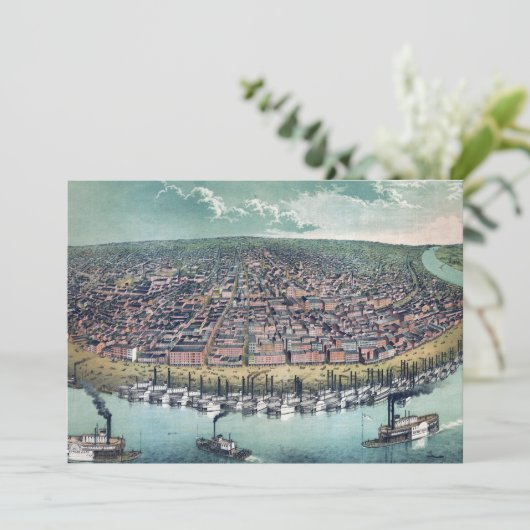Carte antique Saint Louis Missouri Mississippi (Debout devant)
