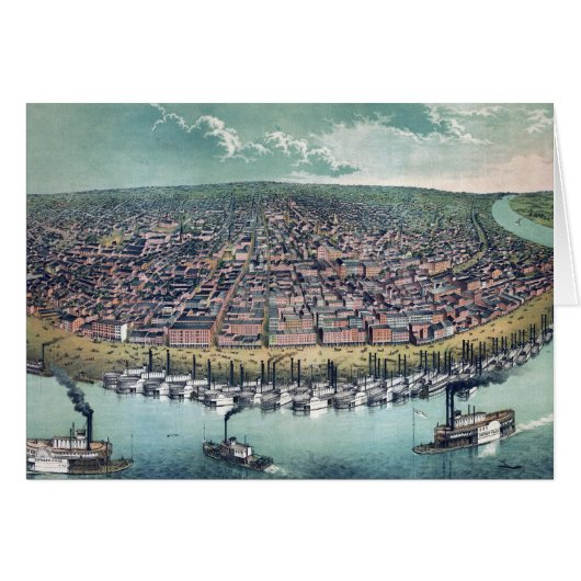 Carte antique Saint Louis Missouri Mississippi (Devant horizontal)