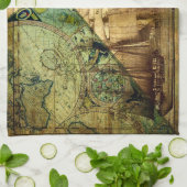 Carte antique - Serviette de cuisine (Plié)