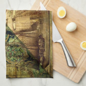 Carte antique - Serviette de cuisine (Quart Plié)