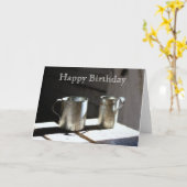 Carte Antique Tin Cups Joyeux anniversaire (Fleur jaune)