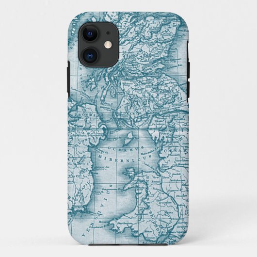 Carte antique turquoise Vieux Monde Iphone 5 Coque (Dos)