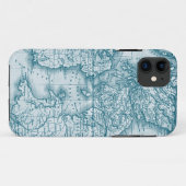 Carte antique turquoise Vieux Monde Iphone 5 Coque (Dos (Horizontal))