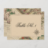 Carte Antique Vieux Monde Numéro de table du Maria (Devant / Derrière)