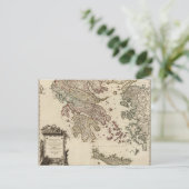 Carte antique vintage de la Grèce antique Graecia (Debout devant)