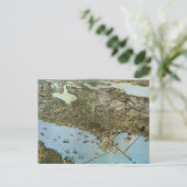 Carte antique Vue aérienne Ville de Seattle Washin (Debout devant)