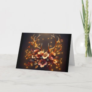 Carte Antlers De Cerfs D'Automne Avec Lumières Mariages