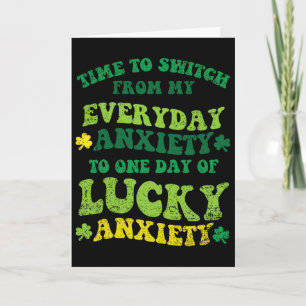 Carte Anxiété Chanceuse Saint-Patrick Drôle Shamrock Clo