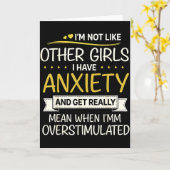 Carte Anxiety Humor For Women With Overstimulation  (Fleur jaune)