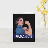 Carte Aoc 2028 Alexandria Ocasio Cortez 2028 Manche Long (Fleur jaune)