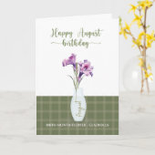 Carte Août Anniversaire Gladiolus Mois de naissance Fleu (Fleur jaune)