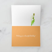 Carte Août Anniversaire Orange Gladiolus Fleurs de pavot (Intérieur)