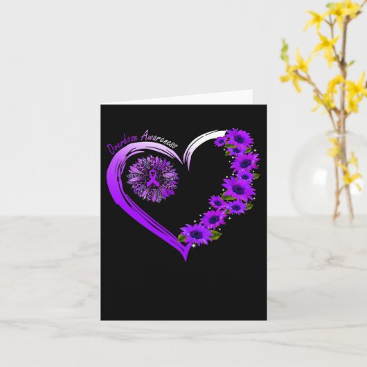 Carte Août Nous Portons Violet Surdose Sensibilisation T (Fleur jaune)