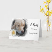 Carte *~ AP61 Flower Miss You - Triste Chien (Fleur jaune)