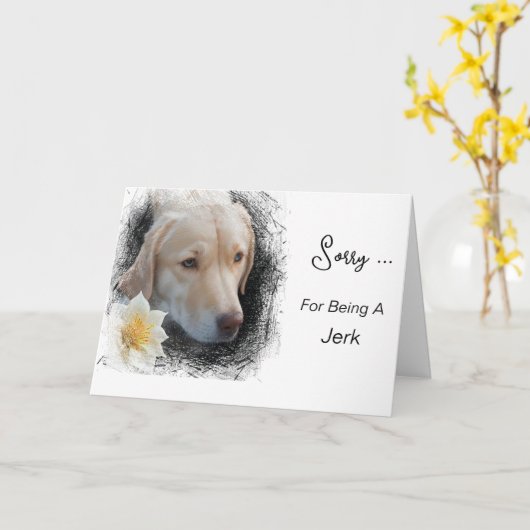 Carte *~* AP61 Sad Lab Retriever Flower Message (Fleur jaune)